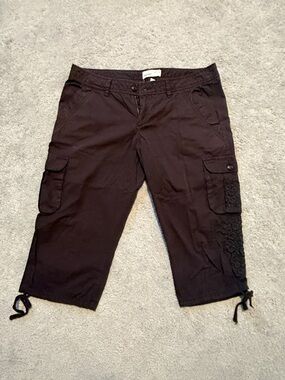 Esprit Dark brown embroidered capris pants